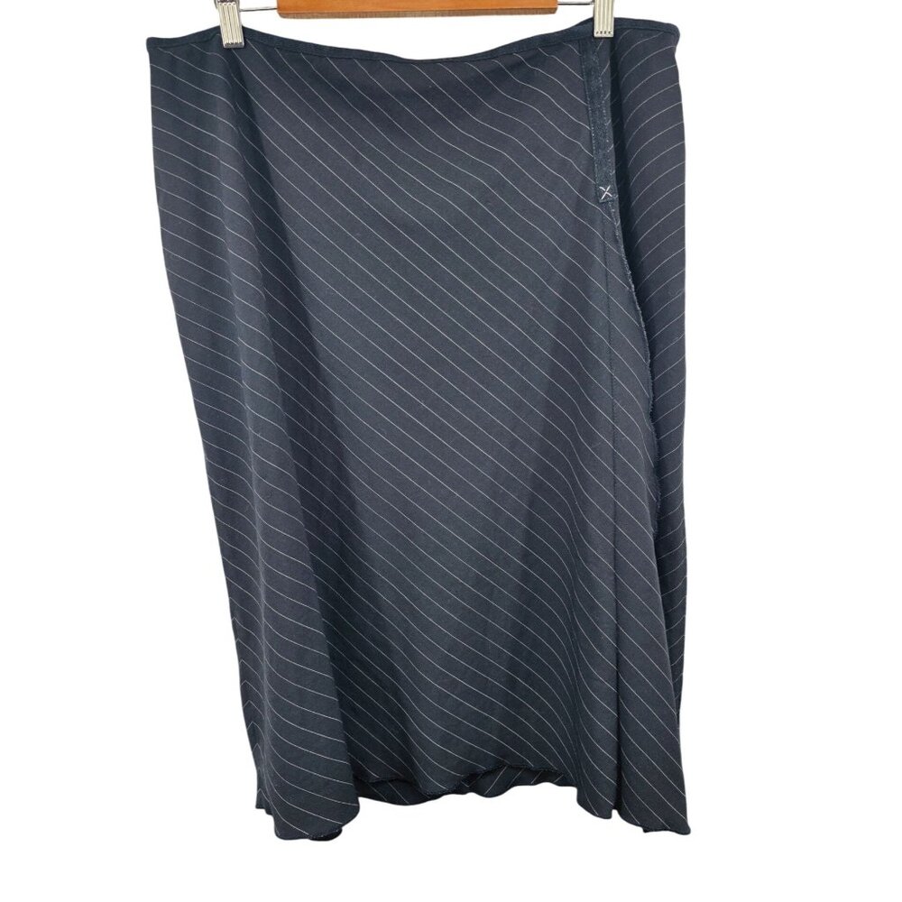 J.Jill Womens Size 18 Black Diagonal Stripe A-Line Skirt